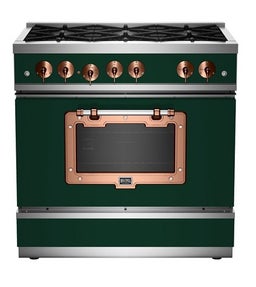 Moss Green With Brushed Copper Trim, Natural Gas