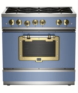 Pastel Blue With Brushed Brass Trim, Liquid Propane