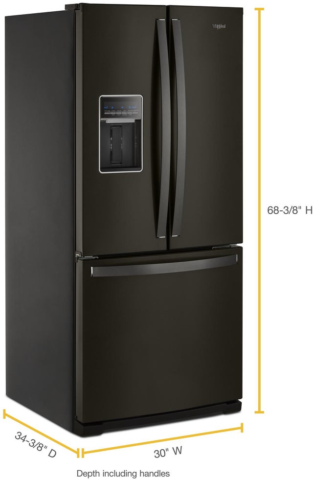 Whirlpool WRF560SEHV 30 Inch, 20 Cu. ft. Freestanding French Door Refri...