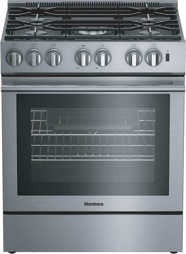 Blomberg BGR30522SS 30in Gas 5 Burner range, slide-in style: Stainless...