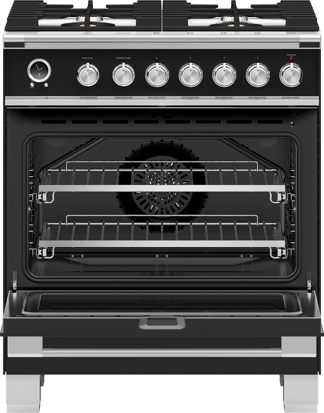 Fisher Paykel OR30SCG6B1 30" Classic Dual Fuel Range, 4 Burner, Self-cleani...