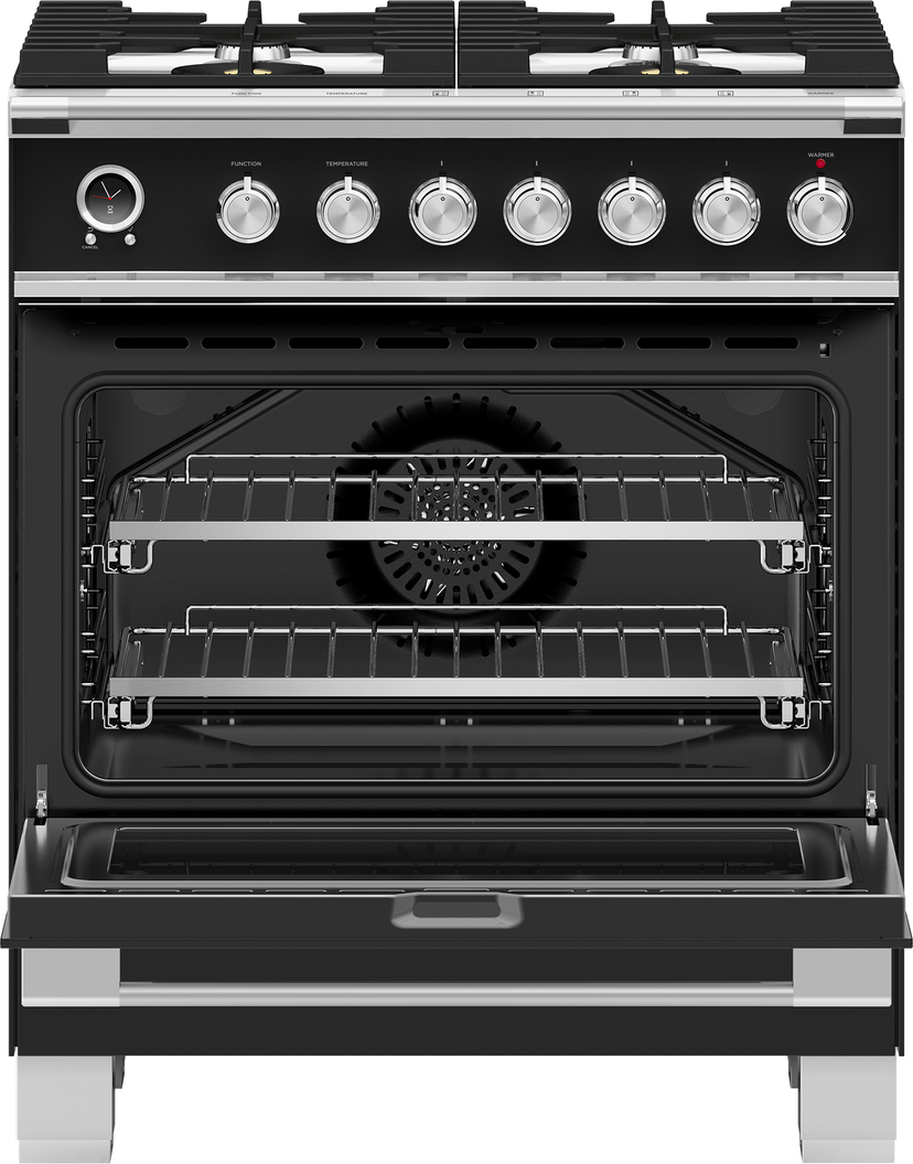 Fisher Paykel OR30SCG6B1 30" Classic Dual Fuel Range, 4 Burner, Self-cleani...