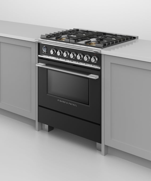 Fisher Paykel OR30SCG6B1 30" Classic Dual Fuel Range, 4 Burner, Self-cleani...