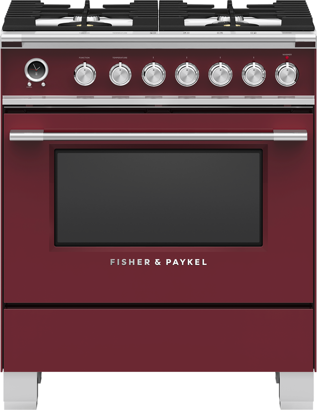 Fisher Paykel OR30SCG6R1 30" Classic Dual Fuel Range, 4 Burner, Self-cleani...