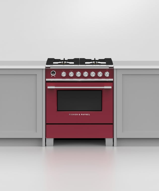 Fisher Paykel OR30SCG6R1 30" Classic Dual Fuel Range, 4 Burner, Self-cleani...