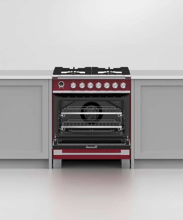 Fisher Paykel OR30SCG6R1 30" Classic Dual Fuel Range, 4 Burner, Self-cleani...