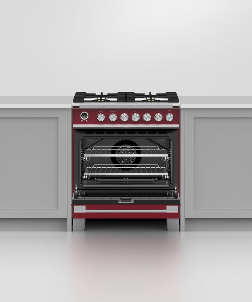 Fisher Paykel OR30SCG6R1 30" Classic Dual Fuel Range, 4 Burner, Self-cleani...