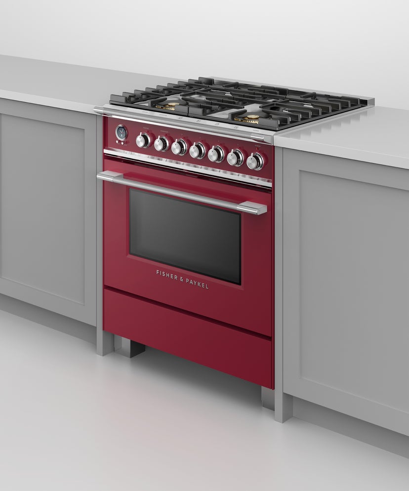 Fisher Paykel OR30SCG6R1 30" Classic Dual Fuel Range, 4 Burner, Self-cleani...