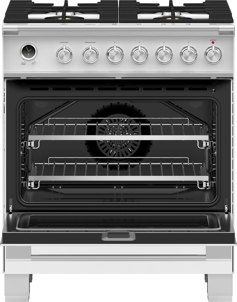 Fisher Paykel OR30SCG6W1 30" Classic Dual Fuel Range, 4 Burner, Self-cleani...