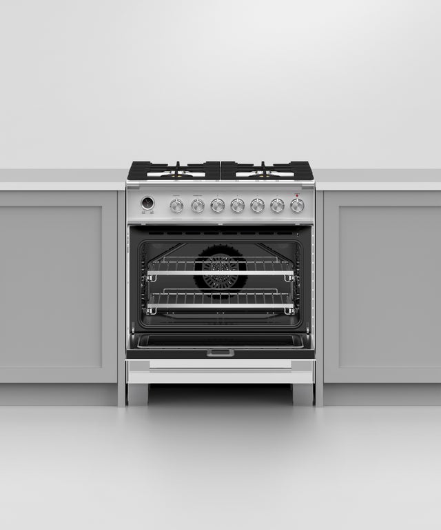 Fisher Paykel OR30SCG6W1 30" Classic Dual Fuel Range, 4 Burner, Self-cleani...