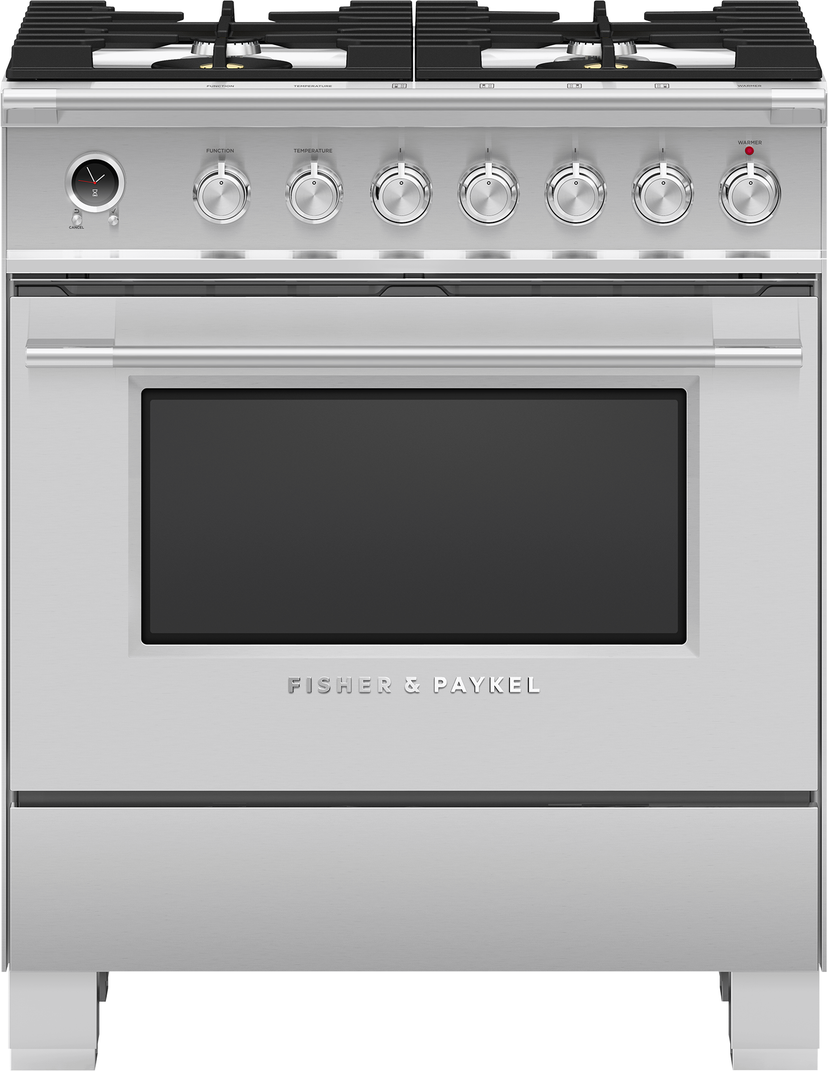 Fisher Paykel OR30SCG6X1 30" Classic Dual Fuel Range, 4 Burner, Self-cleani...