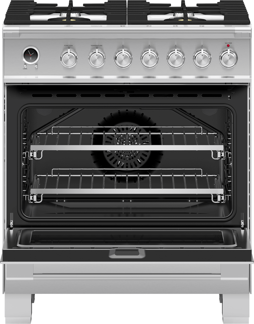 Fisher Paykel OR30SCG6X1 30" Classic Dual Fuel Range, 4 Burner, Self-cleani...