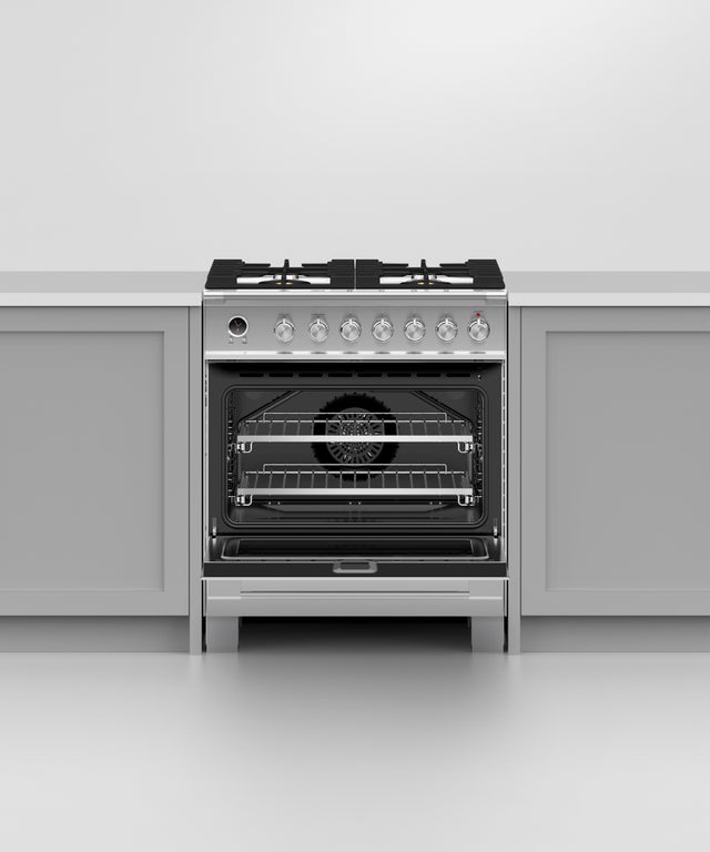 Fisher Paykel OR30SCG6X1 30" Classic Dual Fuel Range, 4 Burner, Self-cleani...