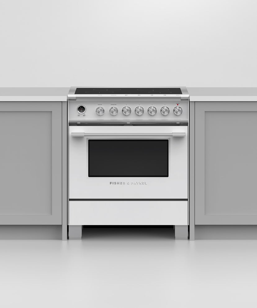 Fisher Paykel OR30SCI6W1 30" Induction Range, 4 Zones, Self-cleaning: White