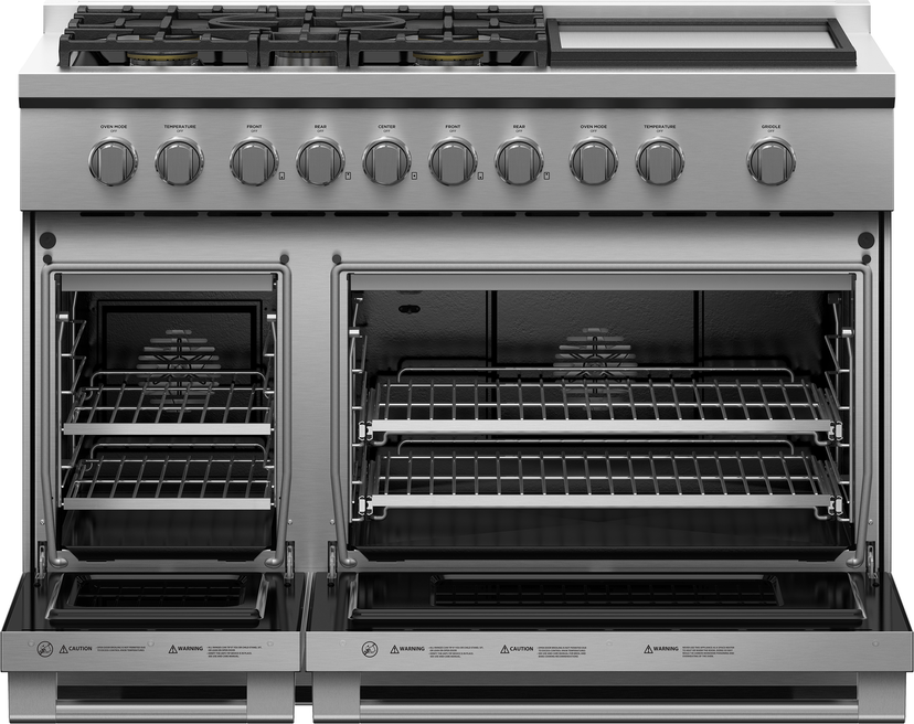 Fisher Paykel RGV3485GDN 48" Professional Gas Range: 5 Burners with Griddle...