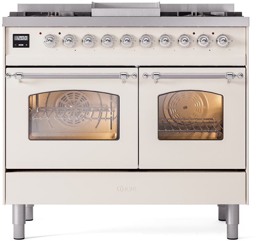 Ilve UPD40FNMPAWCLP Antique White With Chrome Trim, Lp