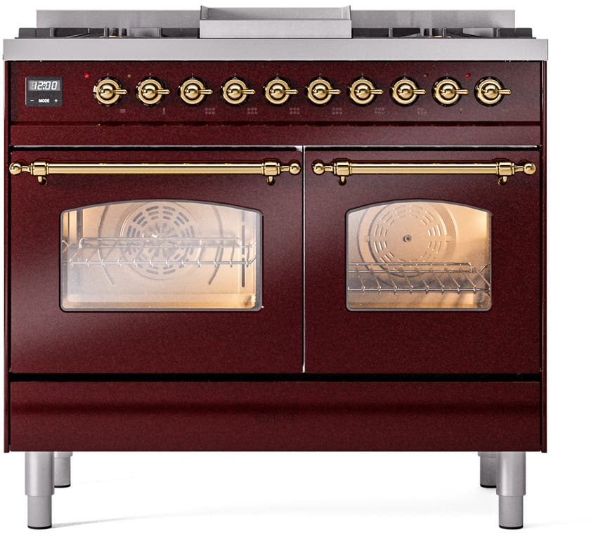 Ilve UPD40FNMPBUGLP Burgundy With Brass Trim, Lp