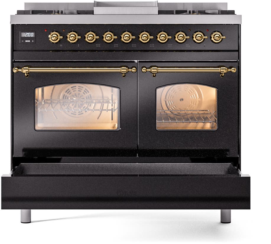 Ilve UPD40FNMPBKGLP Glossy Black With Brass Trim, Lp