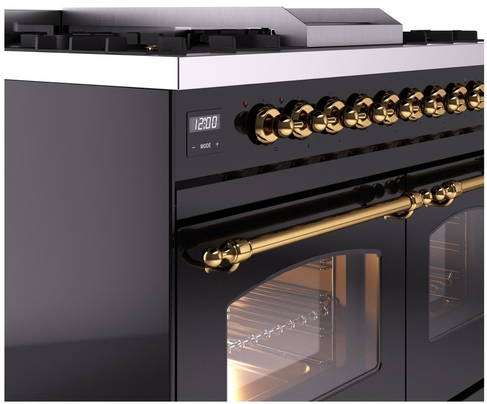 Ilve UPD40FNMPBKGLP Glossy Black With Brass Trim, Lp