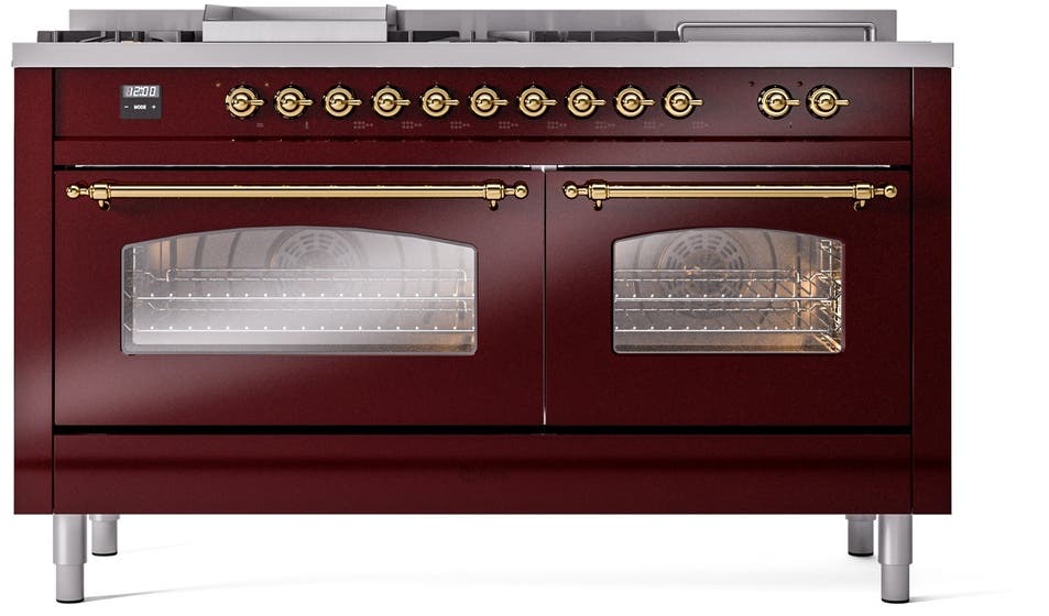Ilve UP60FSNMPBUGLP Burgundy With Brass Trim, Lp