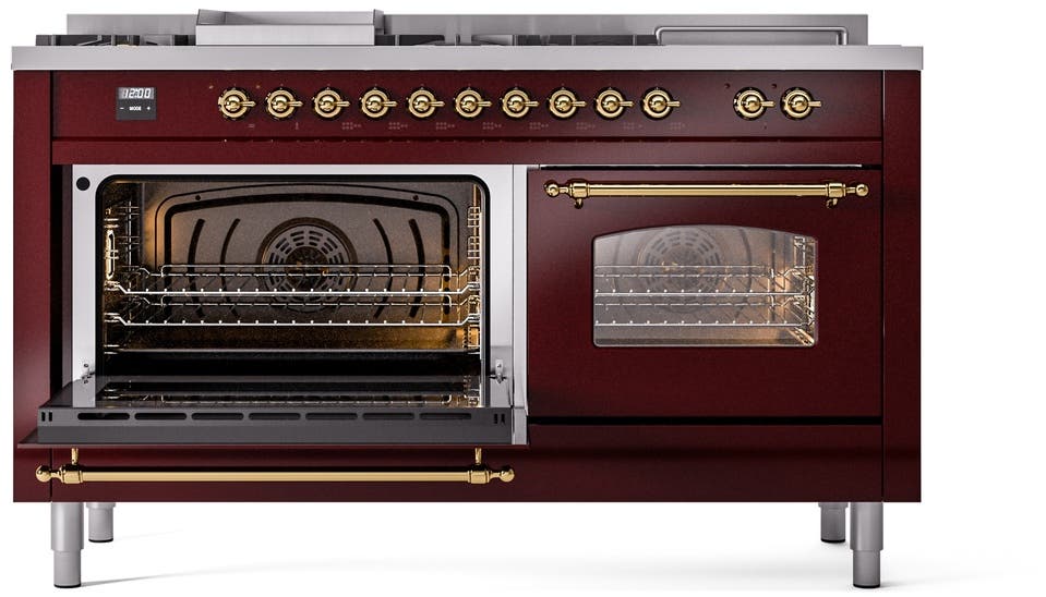 Ilve UP60FSNMPBUGLP Burgundy With Brass Trim, Lp