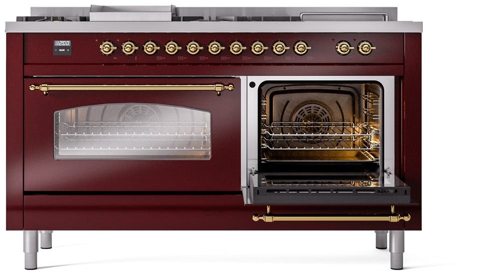 Ilve UP60FSNMPBUGLP Burgundy With Brass Trim, Lp