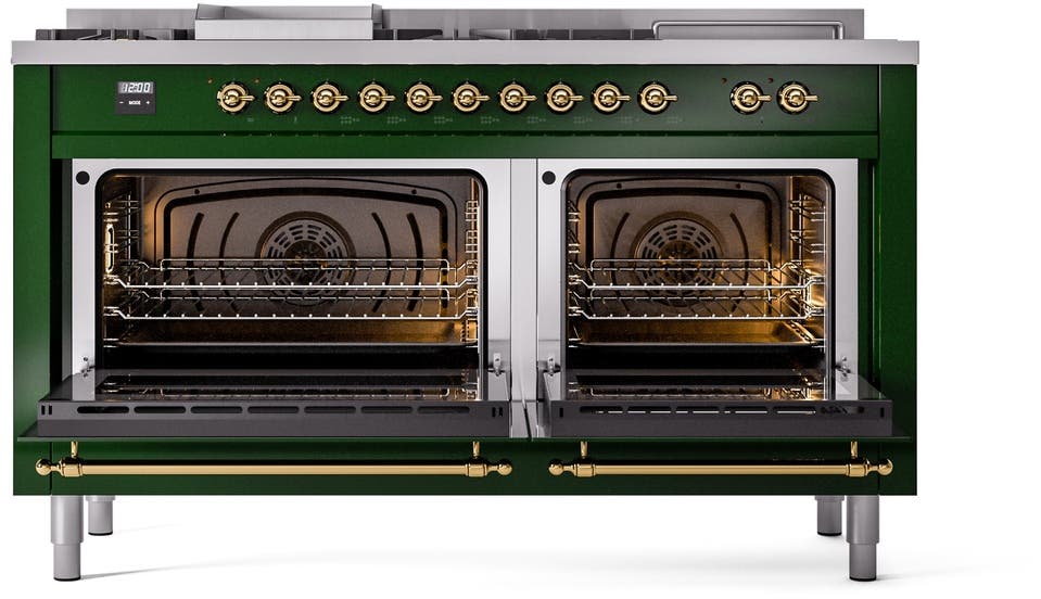 Ilve UP60FSNMPEGGLP Emerald Green With Brass Trim, Lp