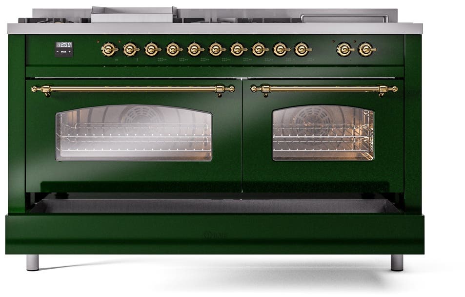 Ilve UP60FSNMPEGGLP Emerald Green With Brass Trim, Lp