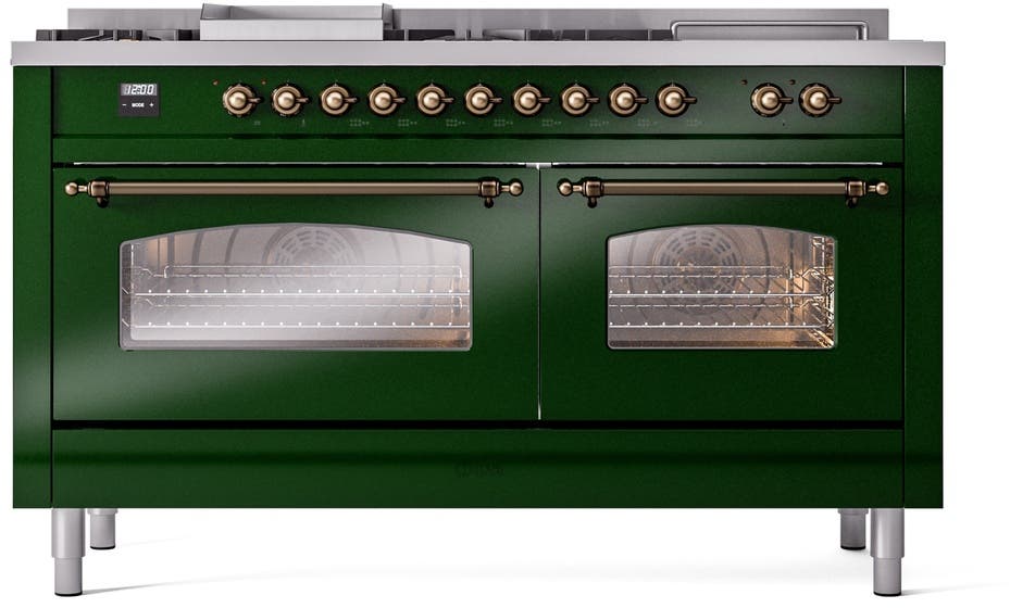 Ilve UP60FSNMPEGBLP Emerald Green With Bronze Trim, Lp
