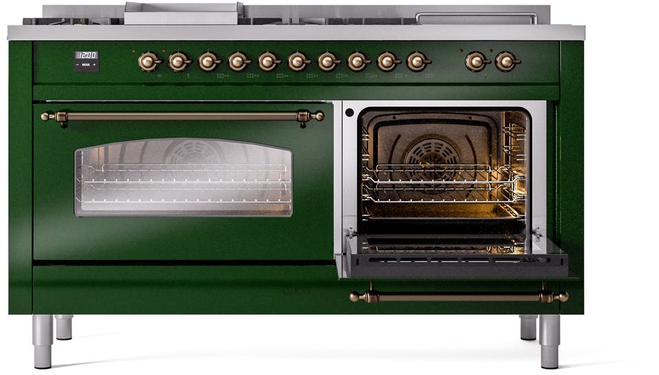 Ilve UP60FSNMPEGBLP Emerald Green With Bronze Trim, Lp
