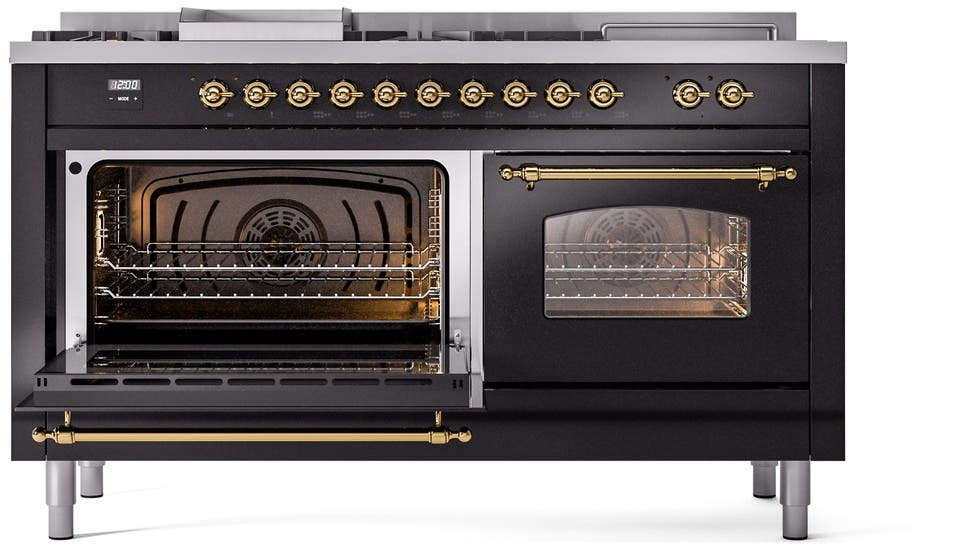 Ilve UP60FSNMPBKGLP Glossy Black With Brass Trim, Lp