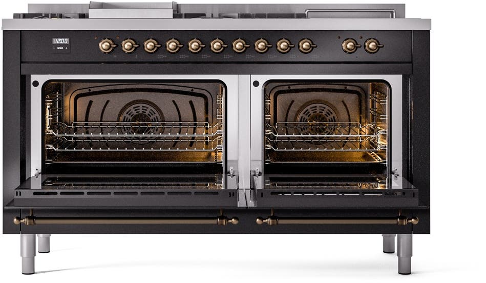 Ilve UP60FSNMPBKBLP Glossy Black With Bronze Trim, Lp