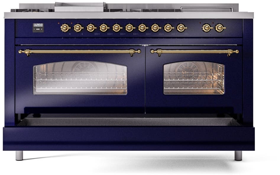 Ilve UP60FSNMPMBGLP Midnight Blue With Brass Trim, Lp