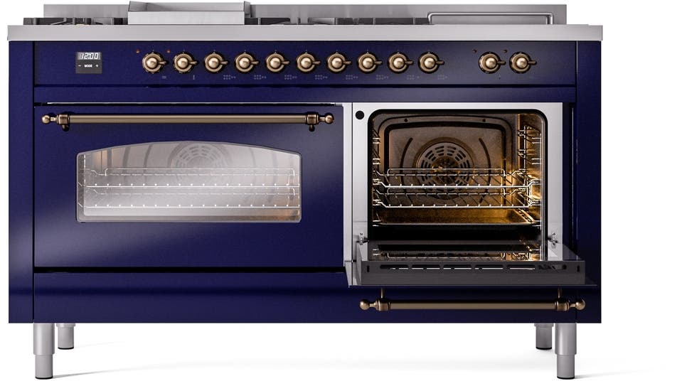 Ilve UP60FSNMPMBBLP Midnight Blue With Bronze Trim, Lp