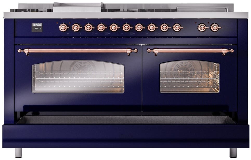 Ilve UP60FSNMPMBPLP Midnight Blue With Copper Trim, Lp