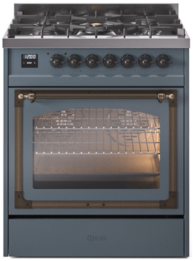 Blue Grey With Bronze Knobs, Natural Gas