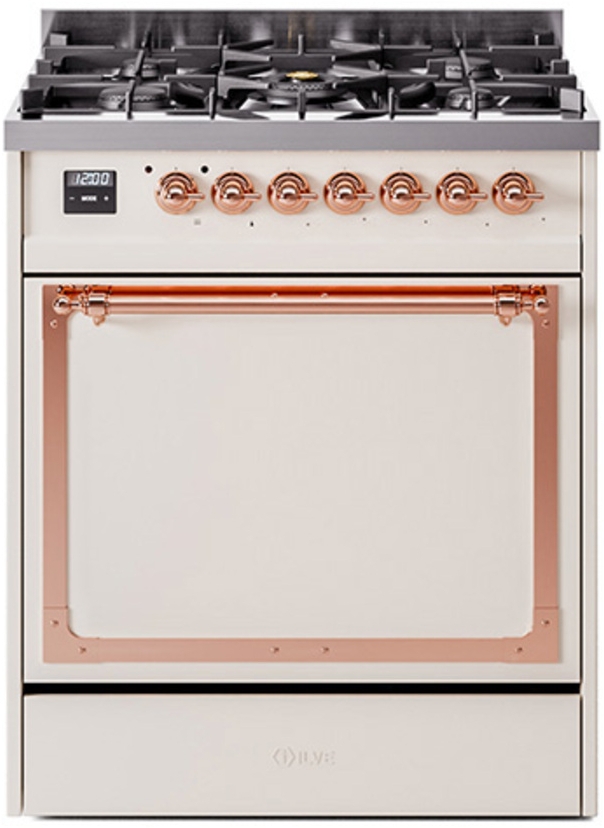 Antique White With Copper Knobs, Natural Gas