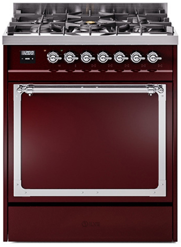 Burgundy With Chrome Knobs, Natural Gas