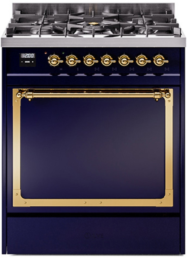 Midnight Blue With Brass Knobs, Natural Gas