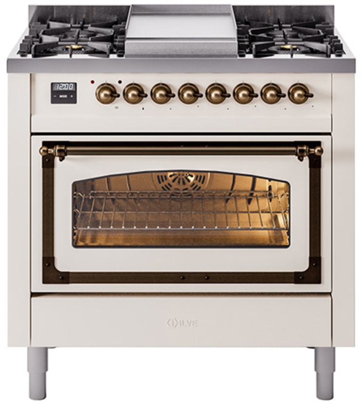 Antique White With Bronze Knobs, Natural Gas