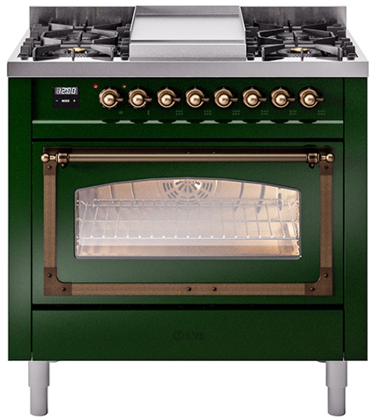 Emerald Green With Bronze Knobs, Natural Gas