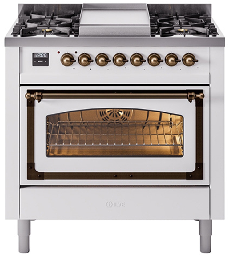 White With Bronze Knobs, Natural Gas