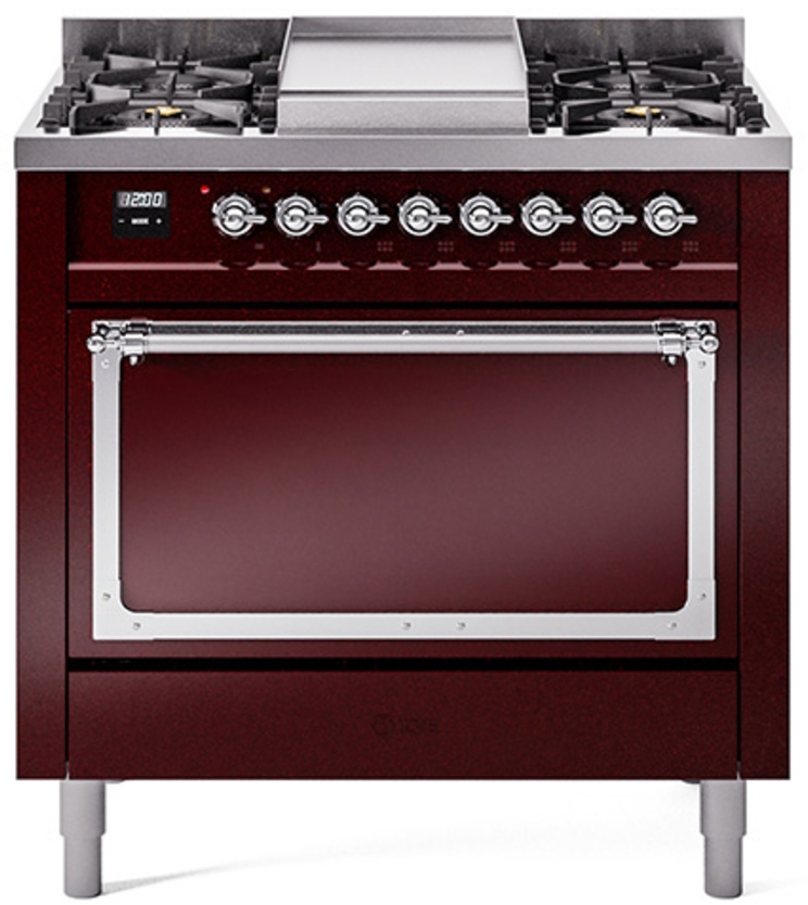 Burgundy With Chrome Knobs, Natural Gas