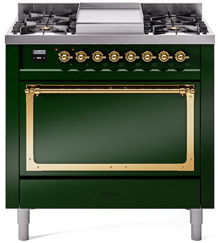 Emerald Green With Brass Knobs, Natural Gas