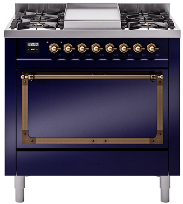 Midnight Blue With Bronze Knobs, Natural Gas