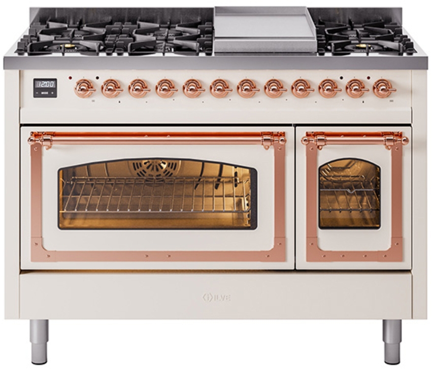 Antique White With Copper Knobs, Natural Gas