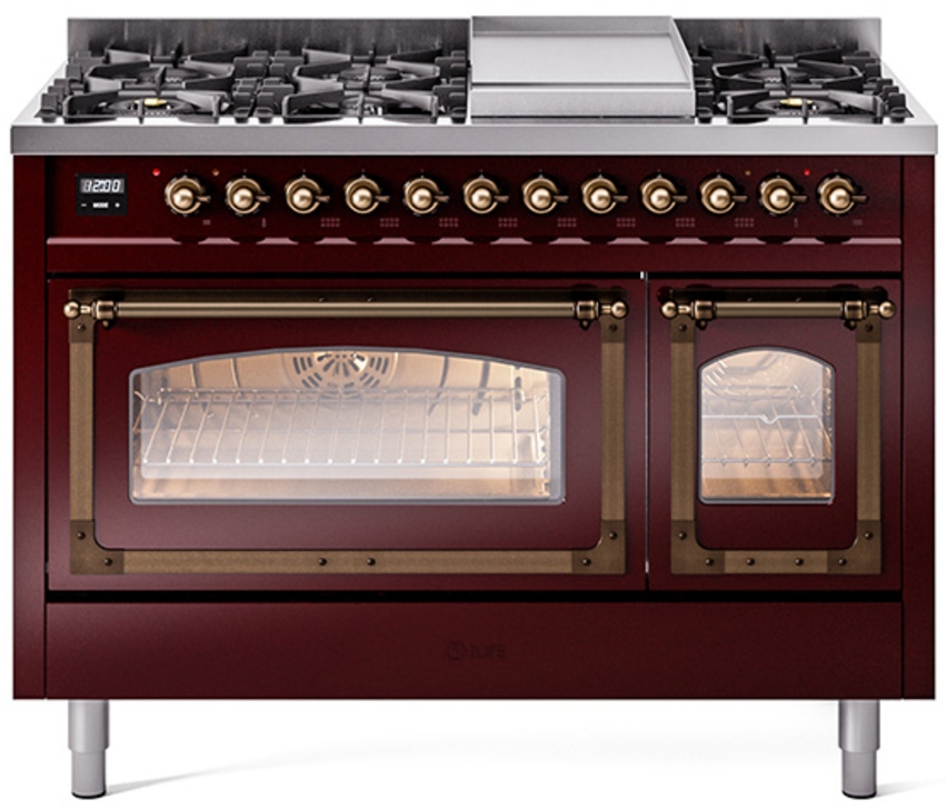 Burgundy With Bronze Knobs, Natural Gas