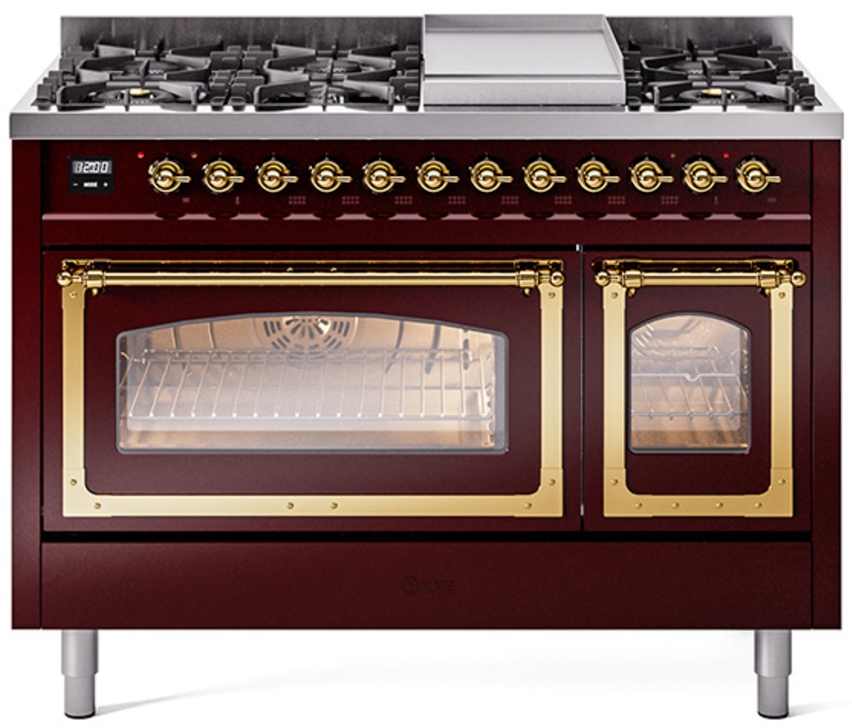 Burgundy With Brass Knobs, Natural Gas