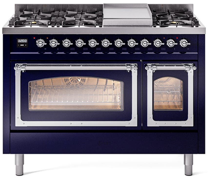 Midnight Blue With Chrome Knobs, Natural Gas