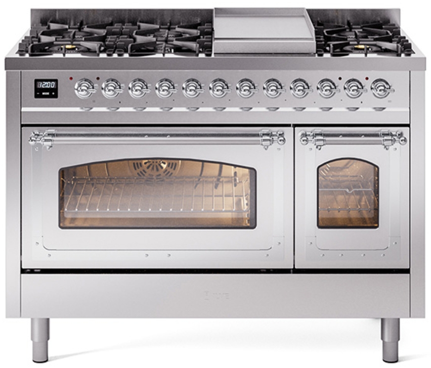 Stainless Steel With Chrome Knobs, Natural Gas